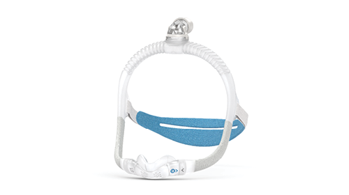 ResMed CPAP mask on white background